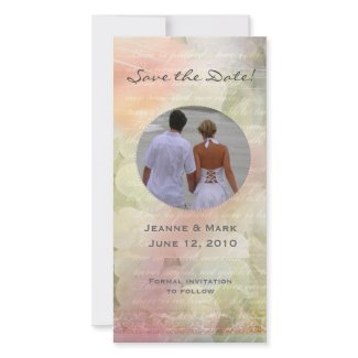 Romatic floral save the date wedding photocard photocard