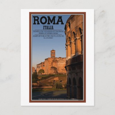 Rome - Colosseum and Temple of Venus Postcard