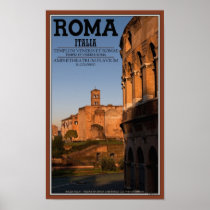 Rome - Colosseum and Temple of Venus Print