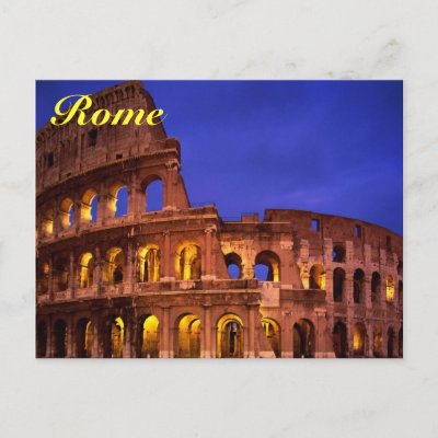 rome colosseum postcard