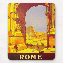 Rome Express Railway Vintage Italy Travel Mousepad