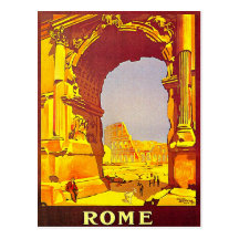 Rome Express Railway Vintage Italy Travel Postcards