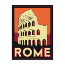rome italy coliseum europe vintage retro travel post card