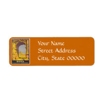 Rome, Italy Vintage Travel Poster Return Address Labels