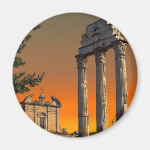 Rome - Temple Ruins in Forum Romanum Refrigerator Magnets