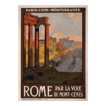 Rome through the Mont-Cenis Travel Poster posters by MyOtherPlanet Rome through the Mont-Cenis Travel Poster posters