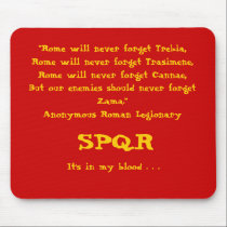 "Rome will never forget . . .", Mousepad, Red mousepads