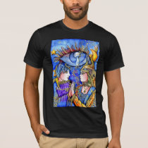 artsprojekt, romeo, juliet, lovers, love, eye, god, painting, loving, romantic, big, patricia, vidour, artistic, creative, illustration, shakespeare, novel, tragedy, characters, young, romance, cosmos, sky, story, capulet, literature, theatre, Shirt with custom graphic design
