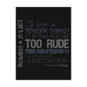 Romeo & Juliet Love Quote postcards