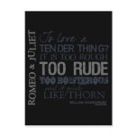 Romeo & Juliet Love Quote postcards