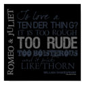 Romeo & Juliet Love Quote posters
