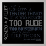 Romeo & Juliet Love Quote Posters