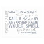 Romeo & Juliet Name Quote Post Card