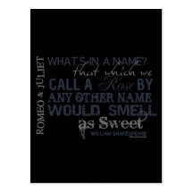 Romeo & Juliet Name Quote Postcards