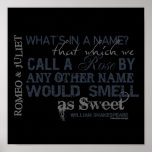 Romeo &amp; Juliet Name Quote Poster