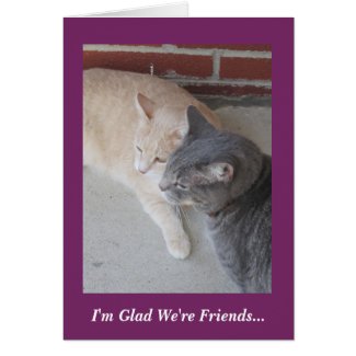 Romeo & Russ The Cats I'm Glad We're Friends..Card Greeting Card