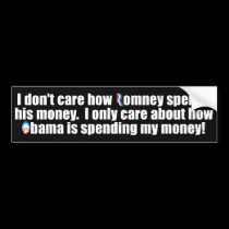 Romney - 2012 - Anti Obama Spending bumper stickers