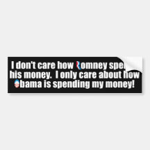 Romney - 2012 - Anti Obama Spending Bumper Stickers