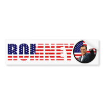 Romney 2012 Bumper Sticker RomFlagCircle