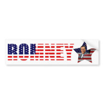 Romney 2012 Bumper Sticker RomFlagStar