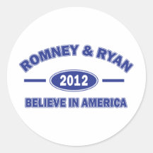 Romney And Ryan 2012 Round Sticker