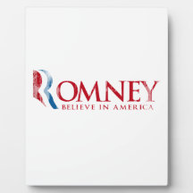 Romney - Believe in America (red) Plaques
