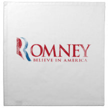 Romney - Believe in America (red) Printed Napkins