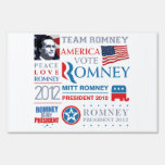 Romney for president 2012 lawn signs