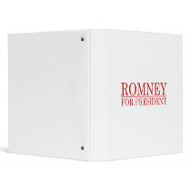 ROMNEY FOR PRESIDENT (Red) Vinyl Binder