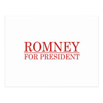 ROMNEY FOR PRESIDENT (Red) postcards