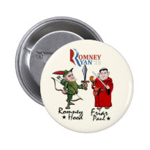 Romney Hood & Friar Paul (Ryan) Pinback Buttons