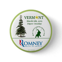 Romney in 2012 Vermont Primary political pinback b