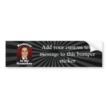 Funny Sticker Designs on Romney Is My Homeboy  Funny Political Design Bumper Stickers