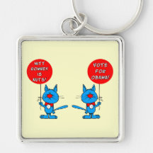 Romney is nuts vote for Obama Keychains
