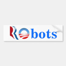 Romney Obama Robots Bumper Stickers