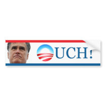 Romney Ouch! Obama Logo Bumper Sticker