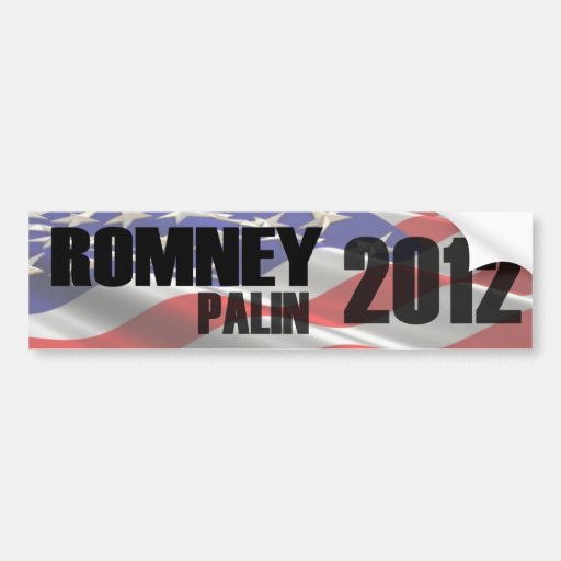 Romney Palin 2012 Flag Bumper Sticker