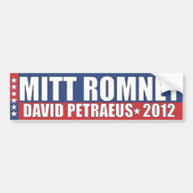 Romney - Petraeus - 2012 Bumper Stickers