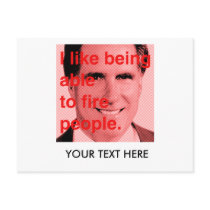 Romney Quote - I like being able to fire people postcards