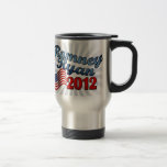 Romney Ryan 2012, Cute Script w/Flag Coffee Mug