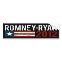 Romney-Ryan 2012 Distressed Bumper Sticker Black bumper stickers