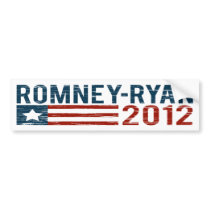 Romney-Ryan 2012 Distressed Bumper Sticker White bumper stickers
