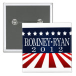 Romney Ryan 2012 Perspective Stripes Buttons