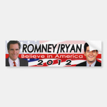 Romney/Ryan 2012 Republican Presidential Election Bumper Stickers