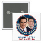 Romney-Ryan 2012 Square Campaign Button