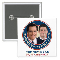 Romney-Ryan 2012 Square Campaign Button buttons