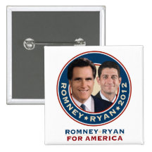 Romney-Ryan 2012 Square Campaign Button