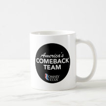 Romney Ryan America's Comeback Team Round (Black) Mugs