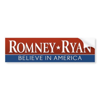 Romney Ryan - Believe in America Bumper Sticker