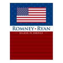 Romney & Ryan Believe in America Post Cards